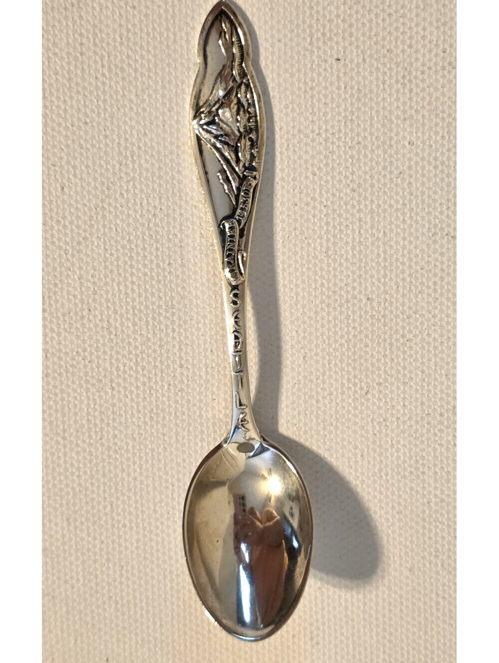 Antique Mayer Bros Seattle Mt Rainier Sterling Silver Souvenir Demitasse Spoon